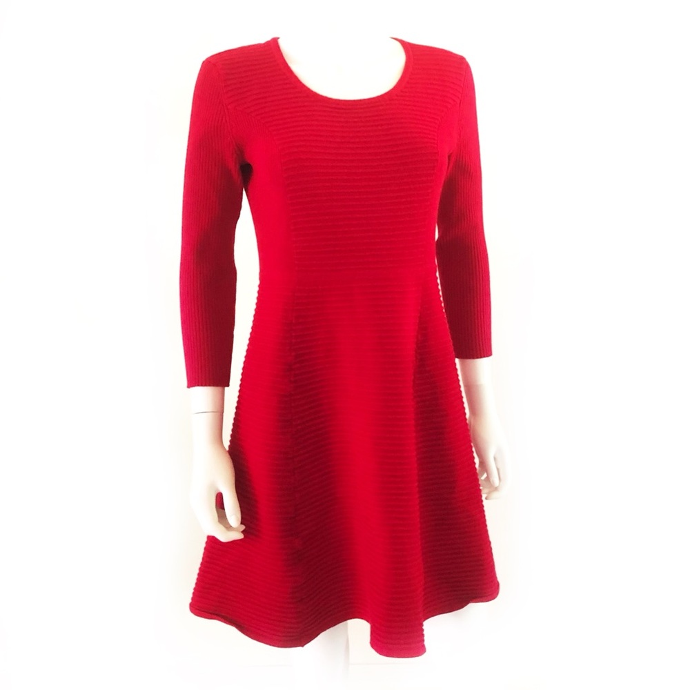 APPRAISAL true red 🍒 cotton knit fit flare dress